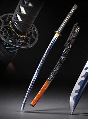 高锰钢一体日本居合长刀武士刃打刀手工锻打龙泉刀剑katana未开刃