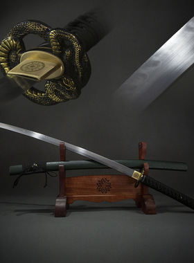 龙泉一体手工覆土烧刃居合日本刀