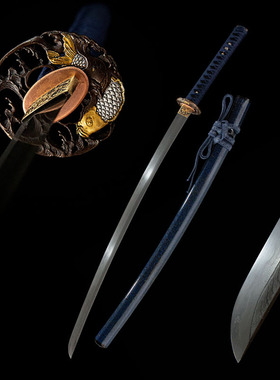 外贸手工大马士革纹日本刀高档