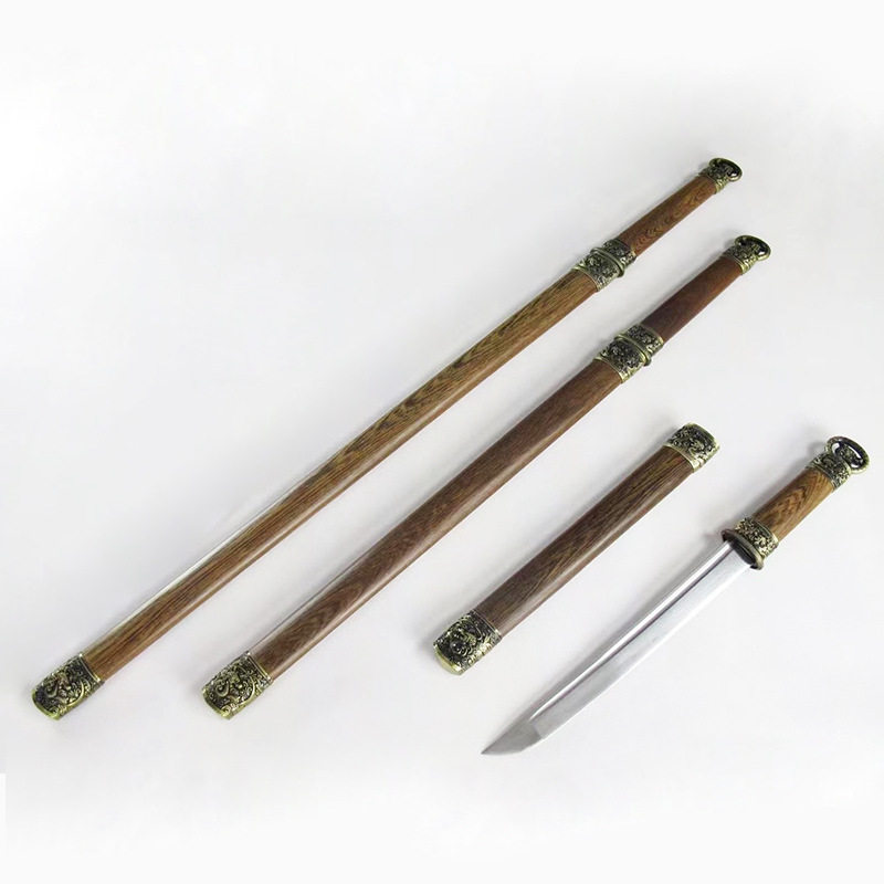 龙泉刀剑套装一体唐横刀花纹钢兵器长刀短刀宝剑冷兵器摆件未开刃图片