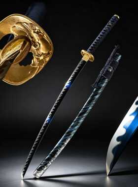 高锰钢一体日本刀东洋居合打刀katana长刀武士刃摆件道具未开刃