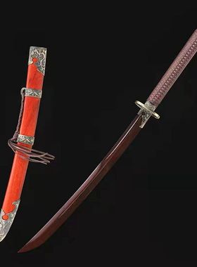龙泉康熙宝刀锻打花纹钢发红