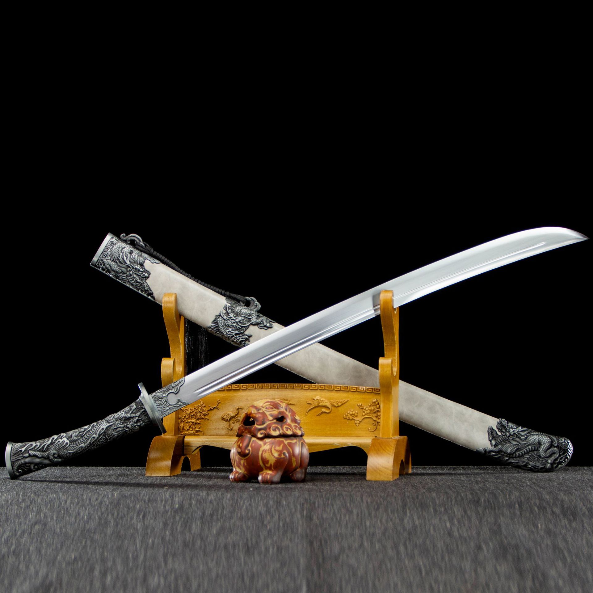 龙泉市刀剑一体高锰钢清腰刀单手