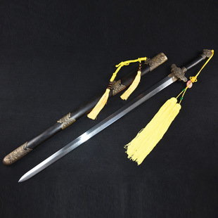 龙泉市刀剑工艺品花纹钢刻花唐剑传统复古一体宝剑防身硬剑未开刃