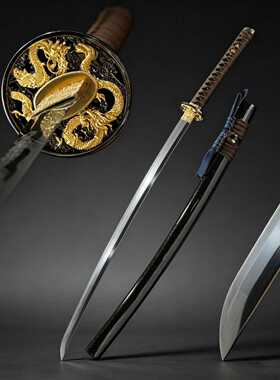 手工一体雕刻日本长刀T10覆土烧刃居合刀武士刃打刀katana未开刃