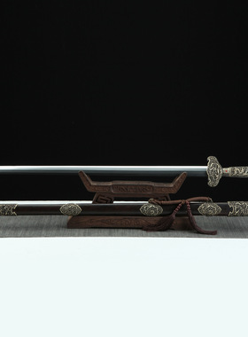 龙泉市刀剑花纹钢烧刃一体清剑