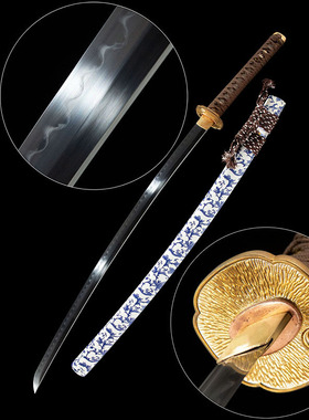 青花打刀锻打日本刀T10钢覆土