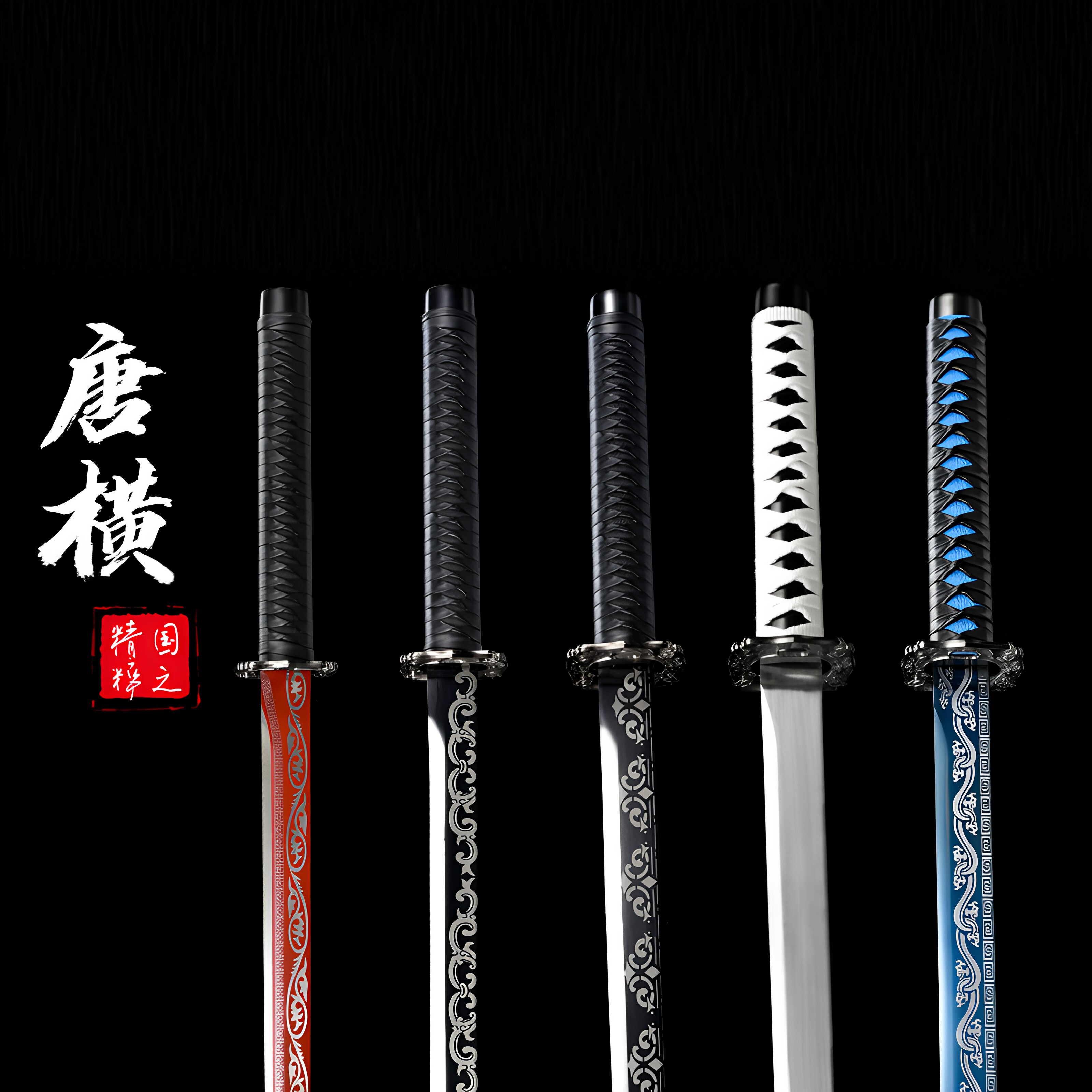 龙泉刀剑一体唐横刀模型道具冷兵器高锰钢宝剑唐剑金属玩具未开刃图片