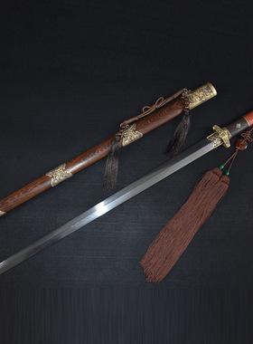 龙泉市刀剑四面花纹钢防身复古