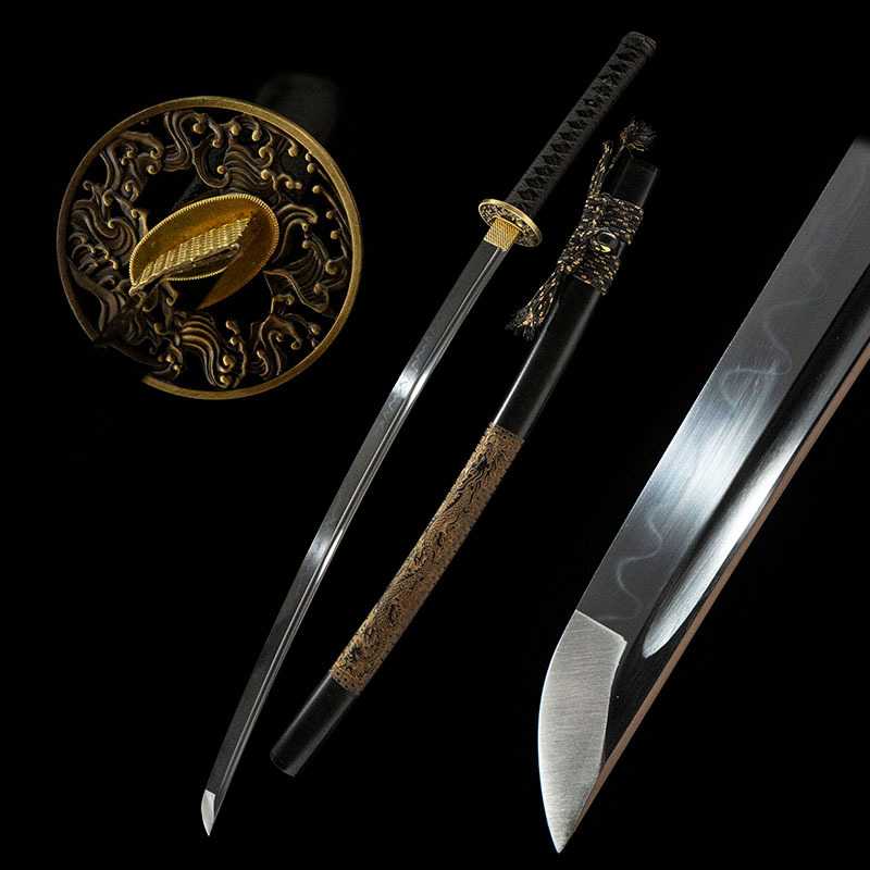 日本刀T10钢覆土烧刃居合道武士刃长刀一体龙泉刀剑katana未开刃