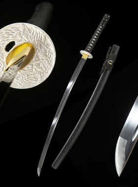 黑色日本武式刀东洋武士刃打刀手工长刀一体锰钢刀剑katana未开刃