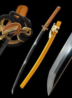 高档手工乌兹钢日本刀一体长刀剑大漆打刀武士刃居合katana未开刃