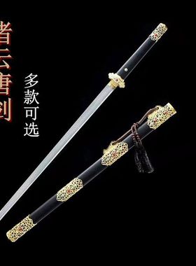 龙泉市刀剑花纹钢宝剑一体手工