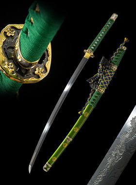 外贸大马士革纹日本刀东洋武士