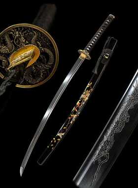 一体雕刻日本刀东洋打刀武士刃居合刀武术练习刀剑katana未开刃