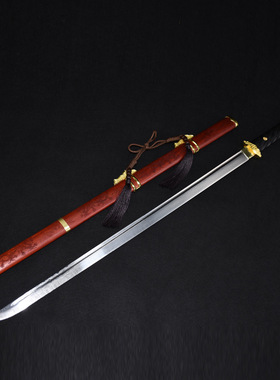 龙泉市刀剑高锰钢刻花唐横刀手工