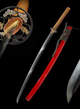 高档手工日本武式刀夹钢武士刃一体长刀居合道刀剑katana未开刃