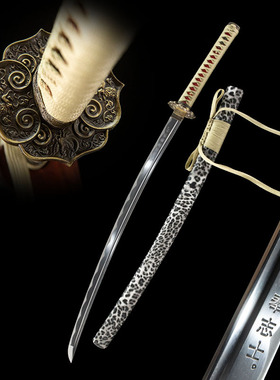 外贸龙泉手工日本刀居合豹纹东洋