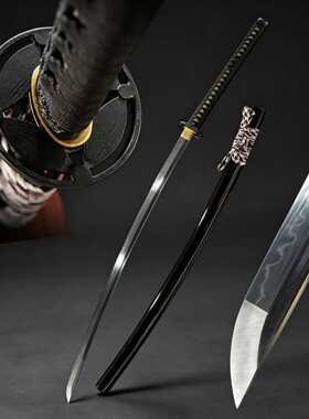 T10钢覆土烧刃加长武士刃长刀一体日本打刀居合道具katana未开刃