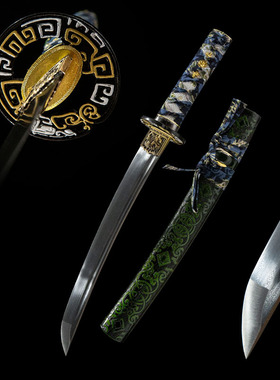 外贸手工花纹钢短刀日本刀东洋