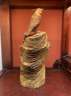 琥珀木松香木木雕根雕家居装饰小鸟桌面摆件工艺品礼品