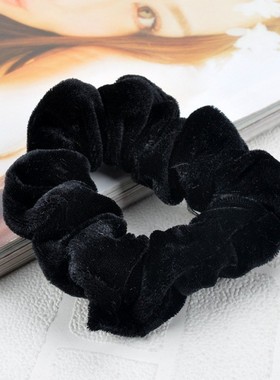 扎马尾复古地摊夜市货源黑色时尚高弹力金丝绒大肠圈小丸子头