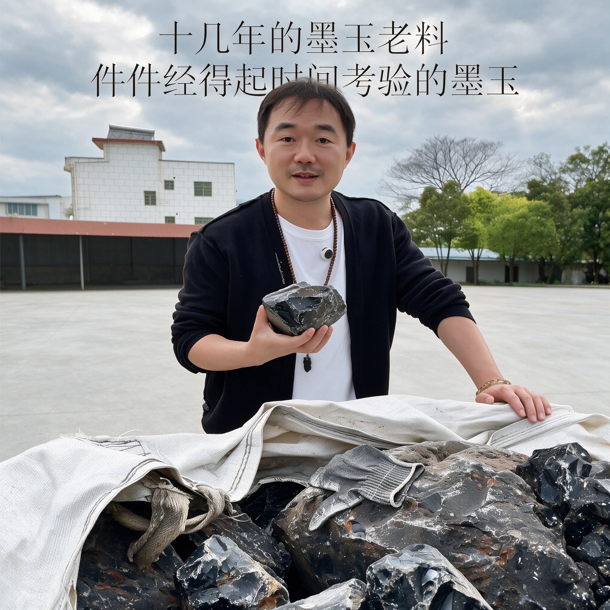 亲宝水晶天然和田玉墨玉多款可选全墨青花点墨聚手镯手链项链吊坠