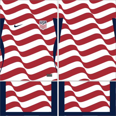 USA美国队2026年世界杯主场球衣AI矢量图案cdr服装设计素材PDF