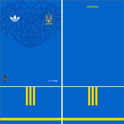 Ukraine乌克兰2026年世界杯客场球衣PDF矢量图案cdr服装设计素材