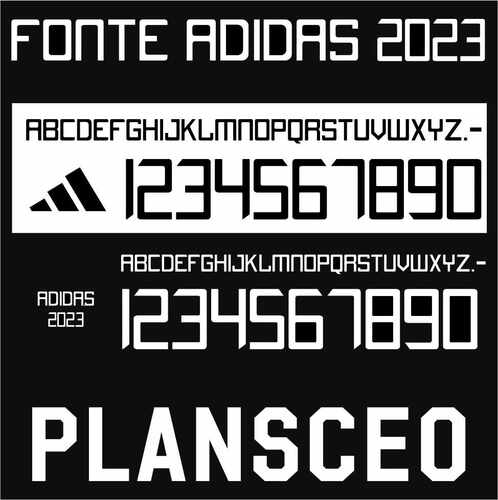 Fonte ad 2023阿迪款2023年足球服logo号码字体矢量cdr素材