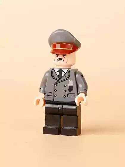 World War Ii Military Minifigure Art Officer Minifigure Small Particle Building Block Toy Accessories Boy's Toy Four-Sided Printing