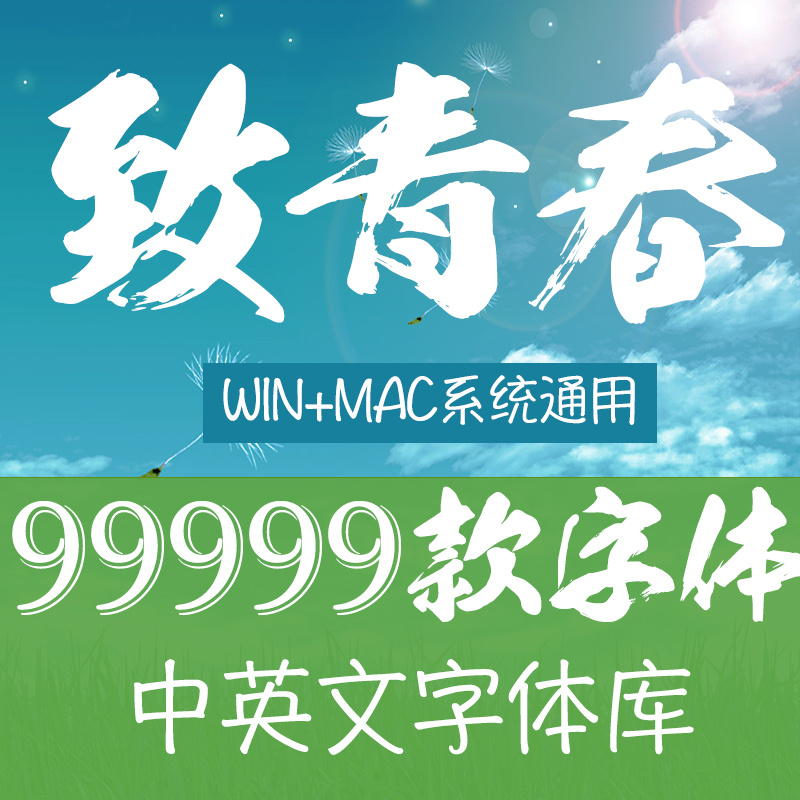 ps cdr ai ppt中文字体包库毛笔书法艺术英文字体下载设计素材mac 个性定制/设计服务/DIY 样图/效果图销售 原图主图