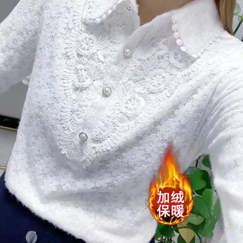 薄款/加绒打底衫女秋冬2026新款洋气内搭娃娃领小衫时髦韩版上衣