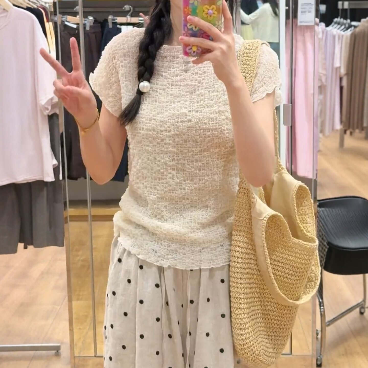 韩系甜美木耳边褶皱肌理短袖上衣女夏季收摆藏肉时尚百搭短袖上衣