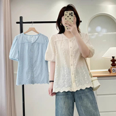 洋气减龄遮肚子显瘦衬衫 上衣女春秋新款 百搭甜美气质长袖 纯棉时尚