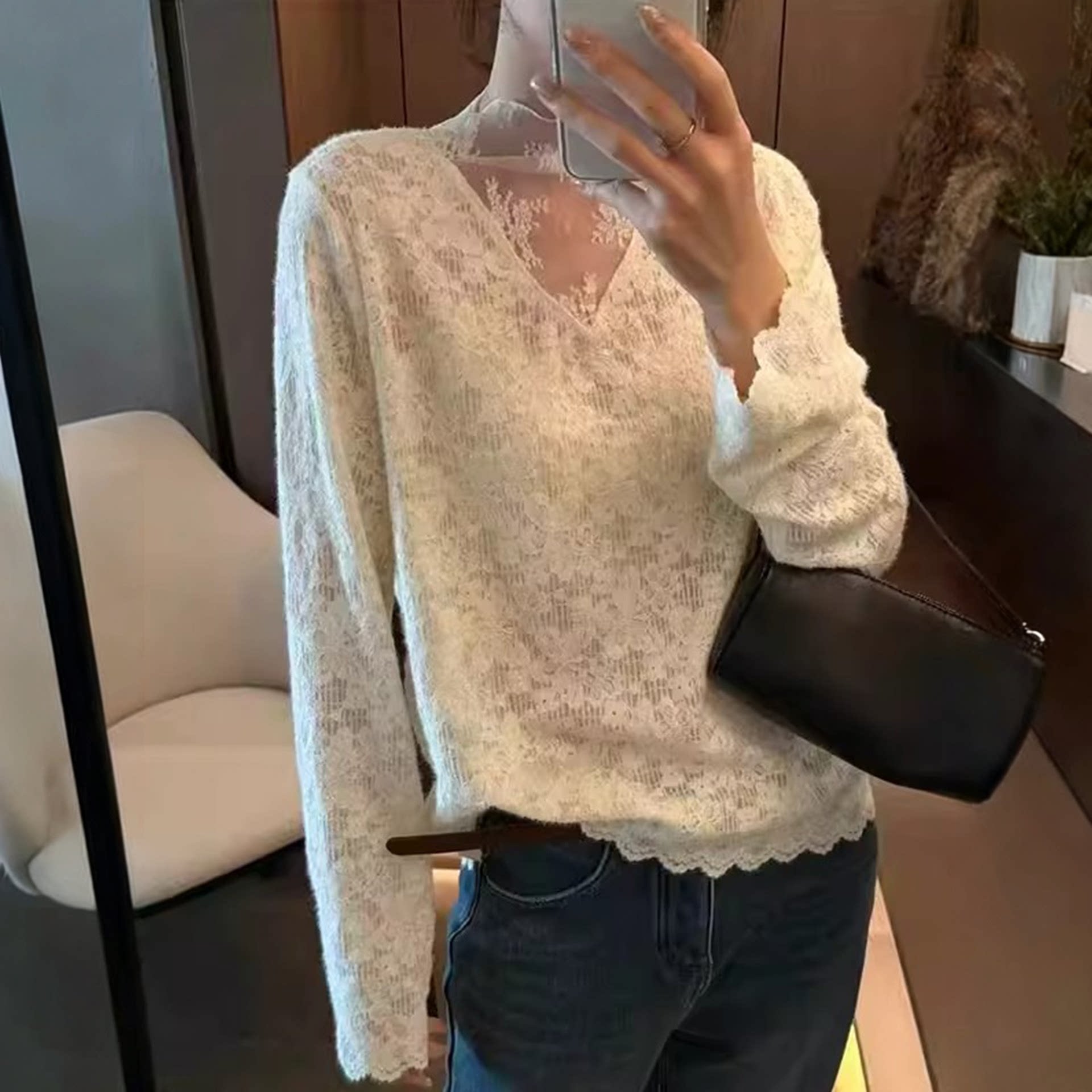 春秋新款高级感洋气百搭打底衫女