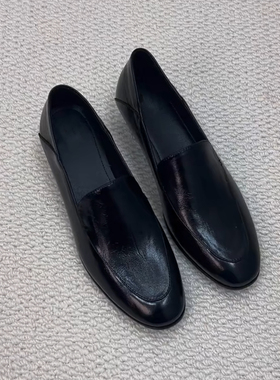 春季乐福鞋女真皮软底不累脚小香风粗跟配裙子一脚蹬通勤舒适单鞋