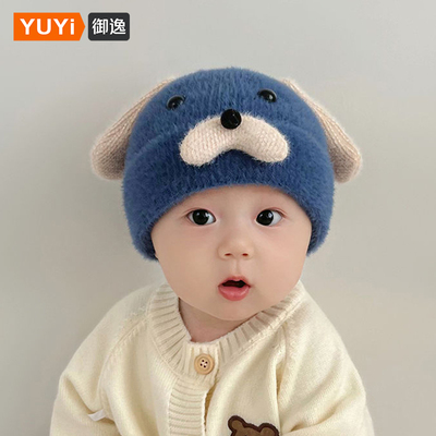 婴儿帽子秋冬款针织帽婴幼儿冬季可爱男2025新款一岁女宝宝护耳帽