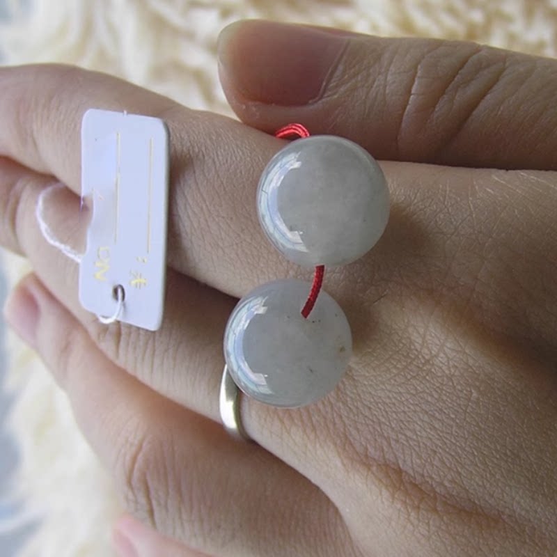 A货翡翠 冰种老坑 紫罗兰 大圆珠一对，可做耳环耳坠耳饰