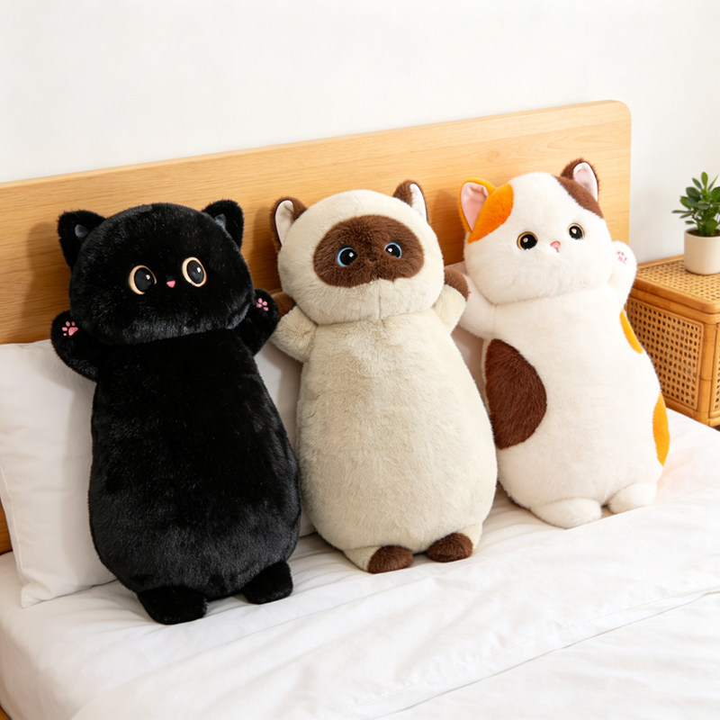 猫咪抱枕毛绒玩偶猫咪公仔沙发伴侣生日礼物床上抱枕女生布娃娃图片