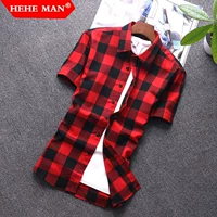 Áo sơ mi nam kẻ sọc ngắn tay mùa hè Slim Áo sơ mi Hàn Quốc Thanh niên sinh viên Tide Thương hiệu áo sơ mi nam mỏng - Áo áo sơ mi nam họa tiết