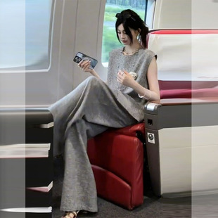 设计感灰色无袖 RIERA大方得体 2025新款 套装 上衣高级感两 女夏季