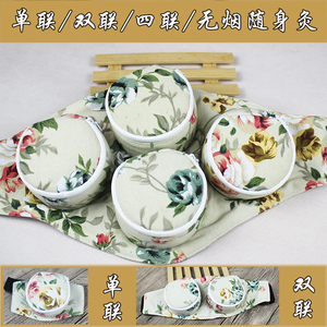无烟随身灸艾灸盒布套家用 纯铜温灸器无烟包 颈部腹部腰部妇科具