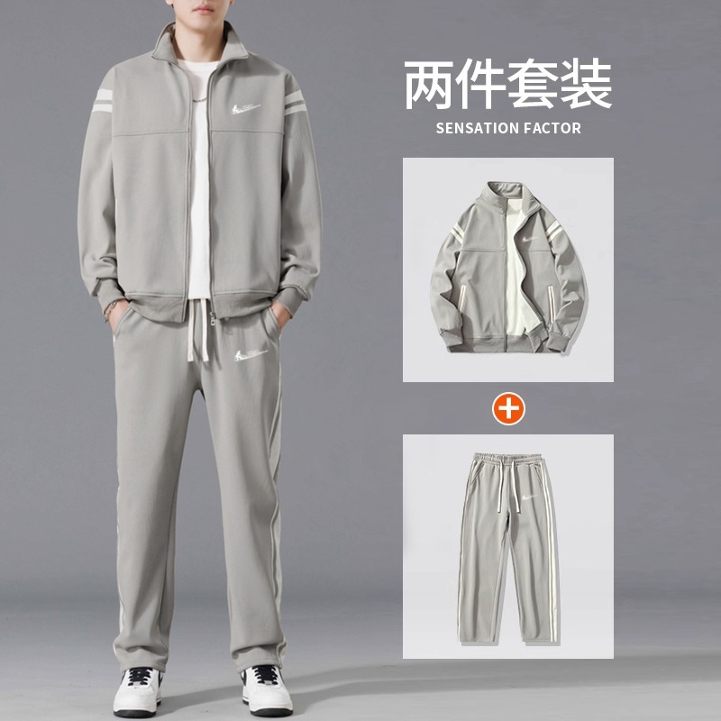 耐克顿男士休闲运动套装秋冬季卫衣外套直筒长裤百搭宽松两件套帅
