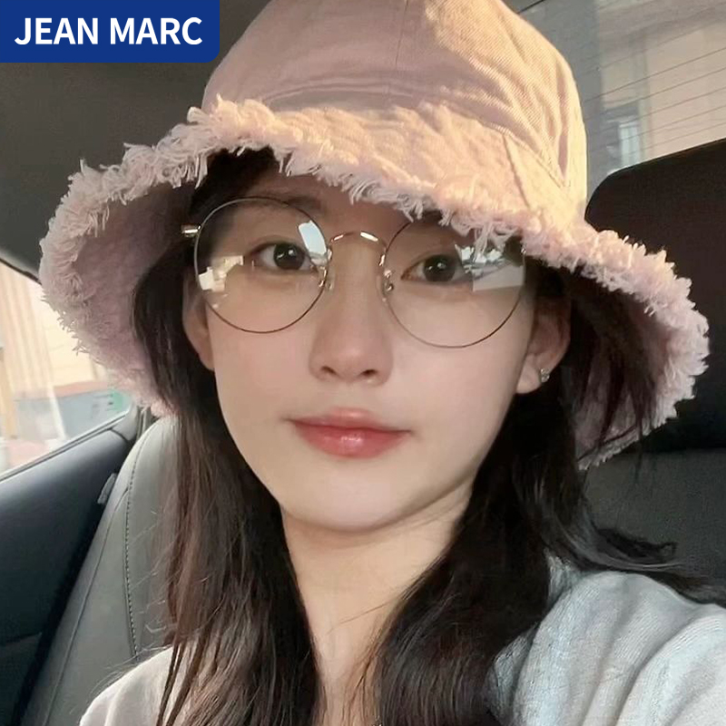 素颜超轻大框近视眼镜女显脸小高级感平光镜可配度数纯钛眼镜框