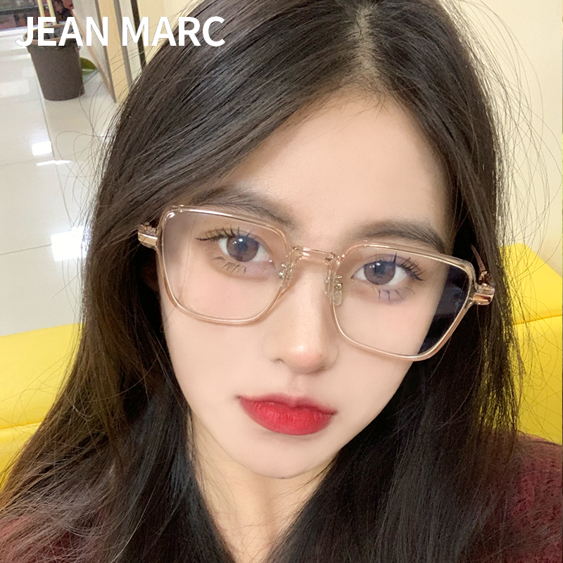茶色近视眼镜女防蓝光防辐射素颜韩系方框大框大脸圆脸眼镜框女款_虎窝淘