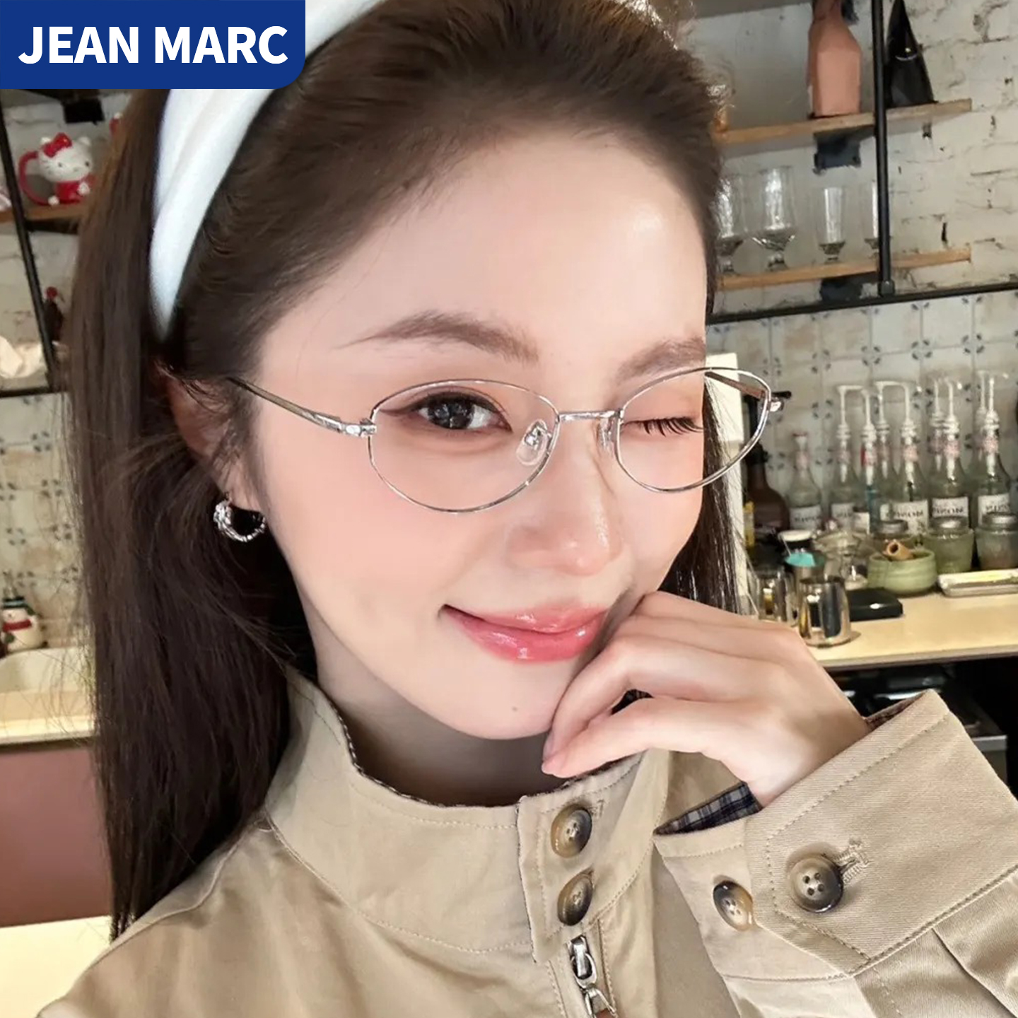 超轻钛架窄框近视眼镜框女银色清冷感眼镜架小脸防蓝光可配高度数