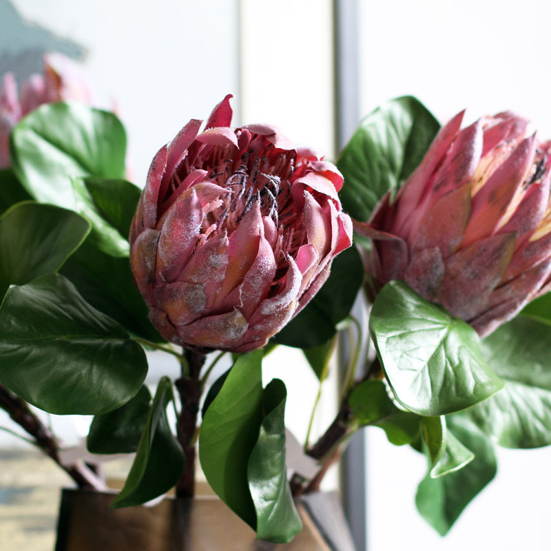 大气个性手工帝王花仿真花大枝客厅花艺装饰品艺术假花 清汤卧果