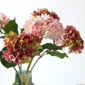 清汤卧果 摆设 玄关假花摆件客厅花艺套装 法式 蓝色绣球花仿真花