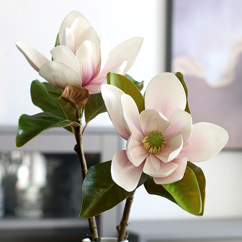 清汤卧果亭亭玉立白碗花假花大玉兰花仿真花摆设客厅装饰插花花艺